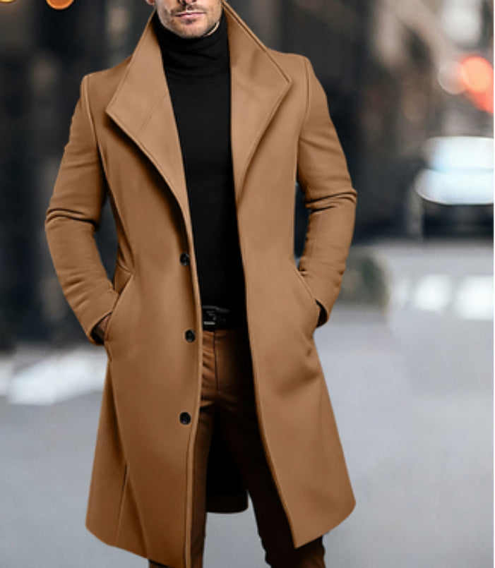 Manteau en laine mi-longueur pour hommes