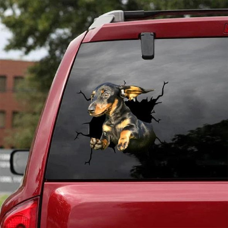 Mur animal Toutes sortes de Puppy Creative Trou de voiture cassé stickers électrostatique fenêtre