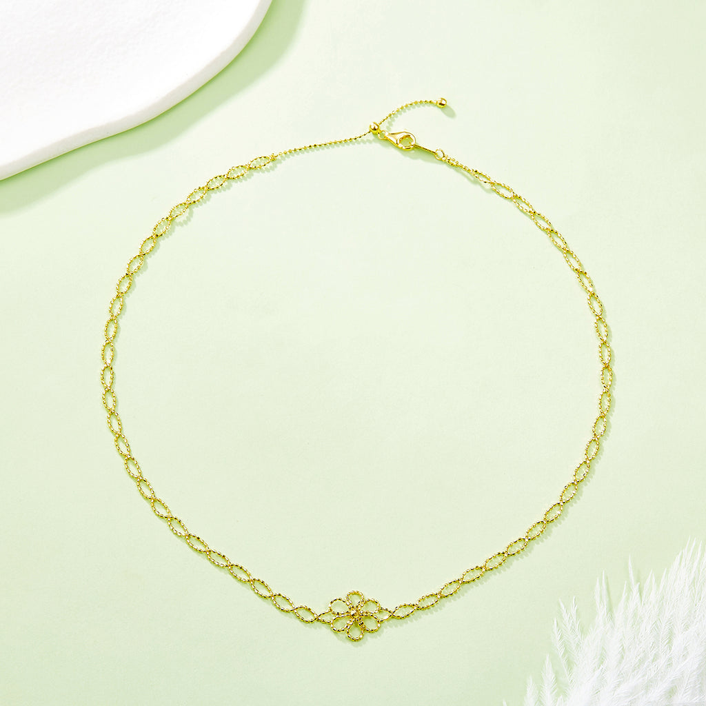 S925 Collier de fleur en argent sterling pour femmes