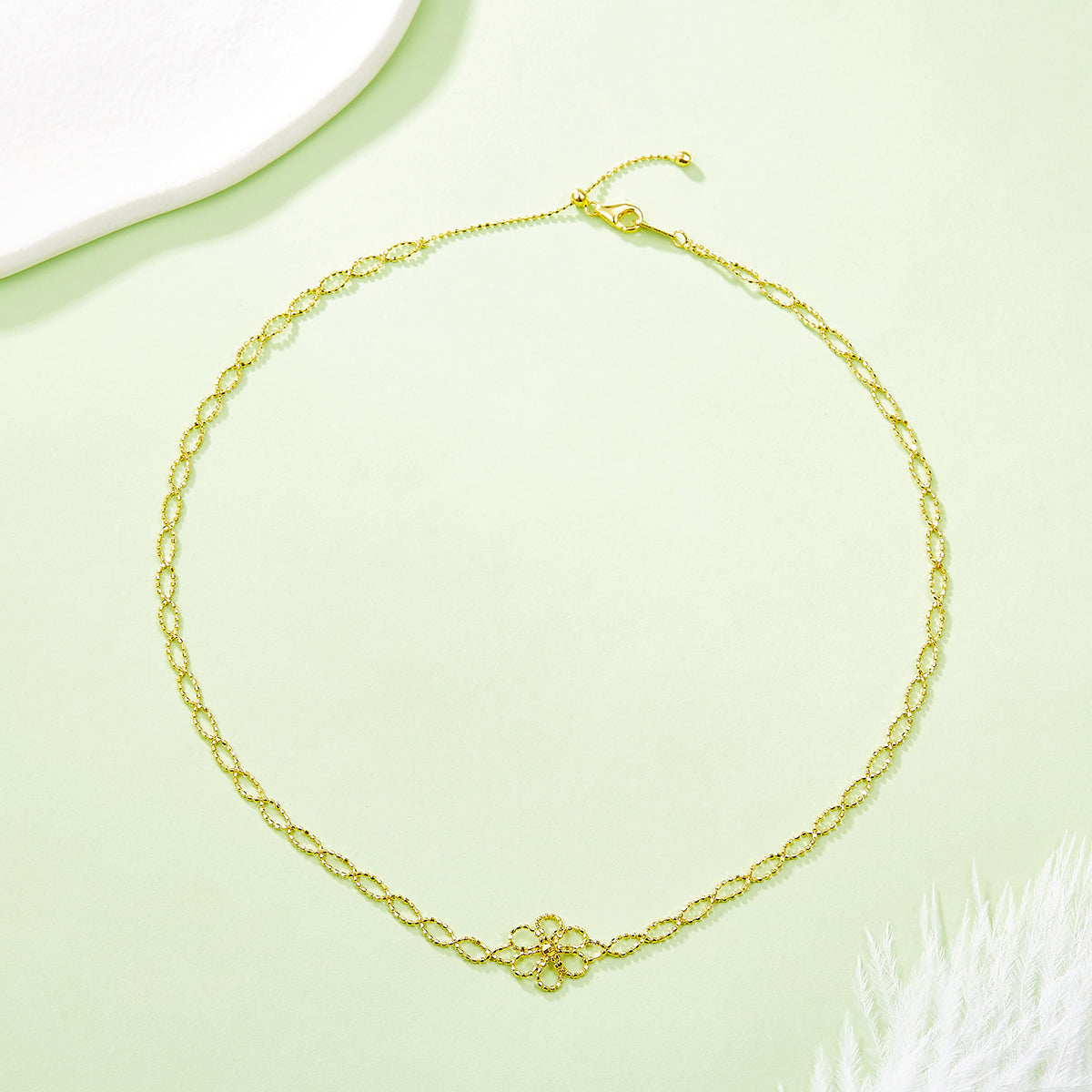 S925 Collier de fleur en argent sterling pour femmes
