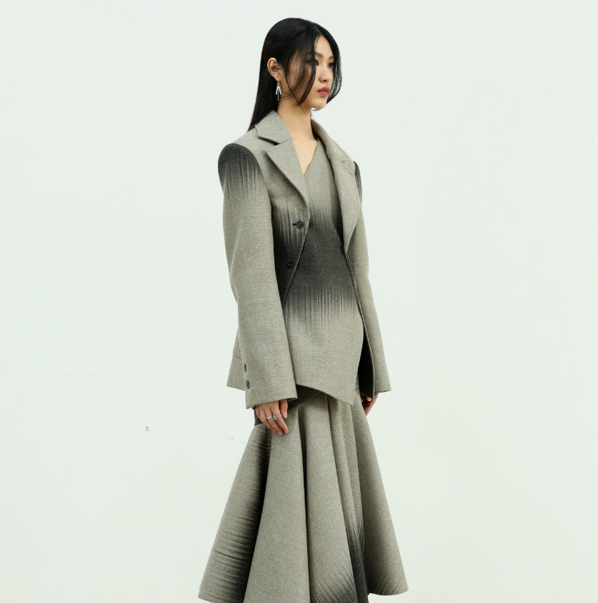 Robe en coton rembourré de laine d'impression Gradient