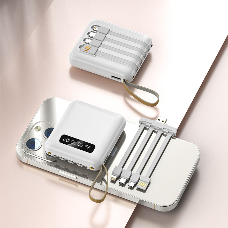 Compact et portable avec une banque d'alimentation de câble intégrée