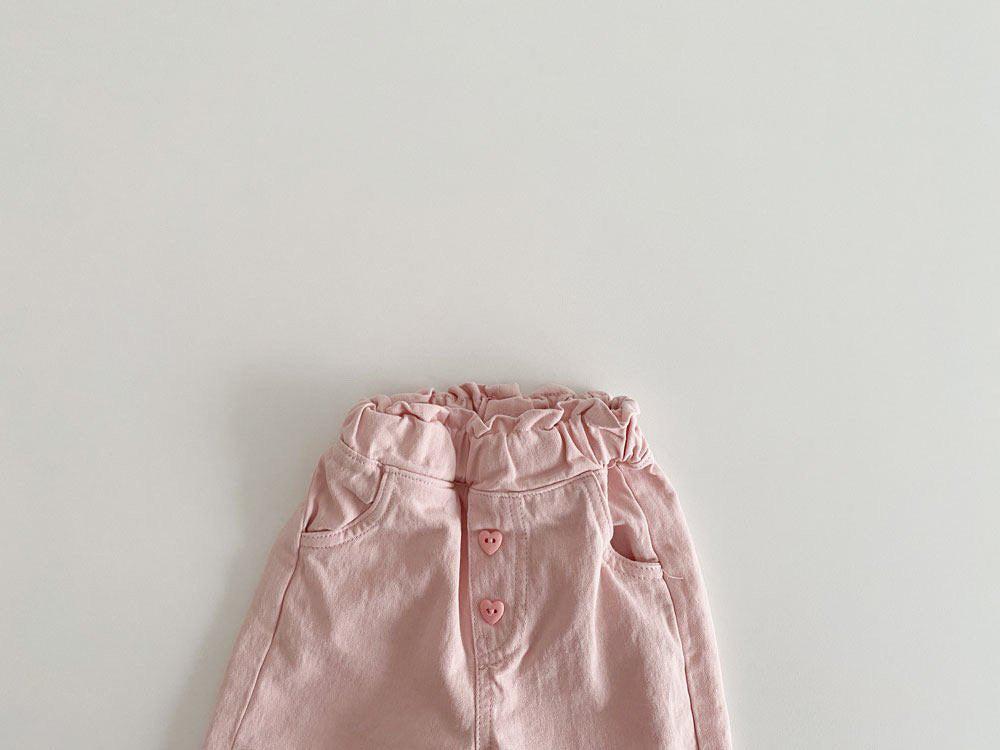 Printemps bébé fille Rétro oreille en bois Casual dentelle Pantalon large-lég enfant Pantalon de mode