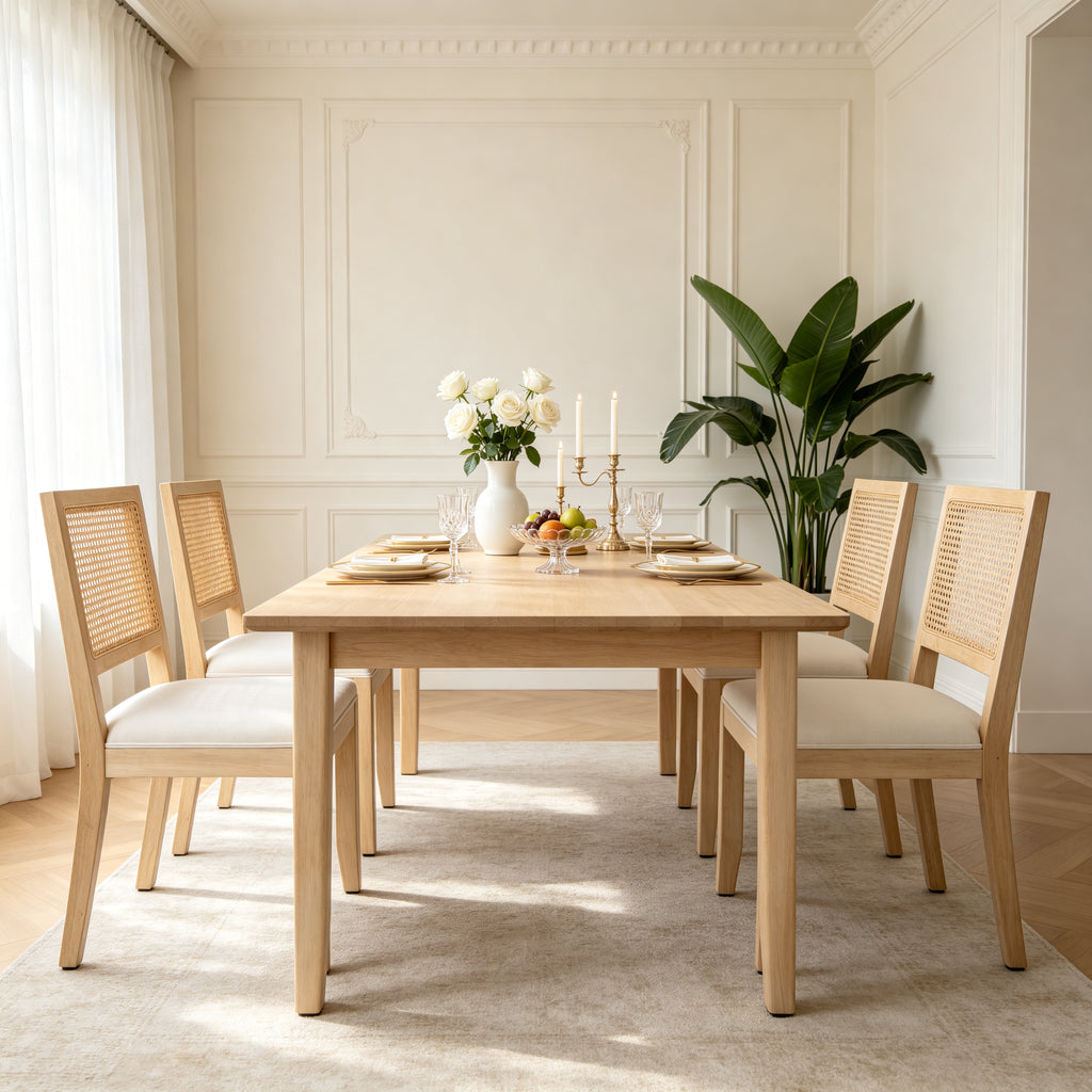 Agritourisme Rattan Chaises à manger Ensemble de 2