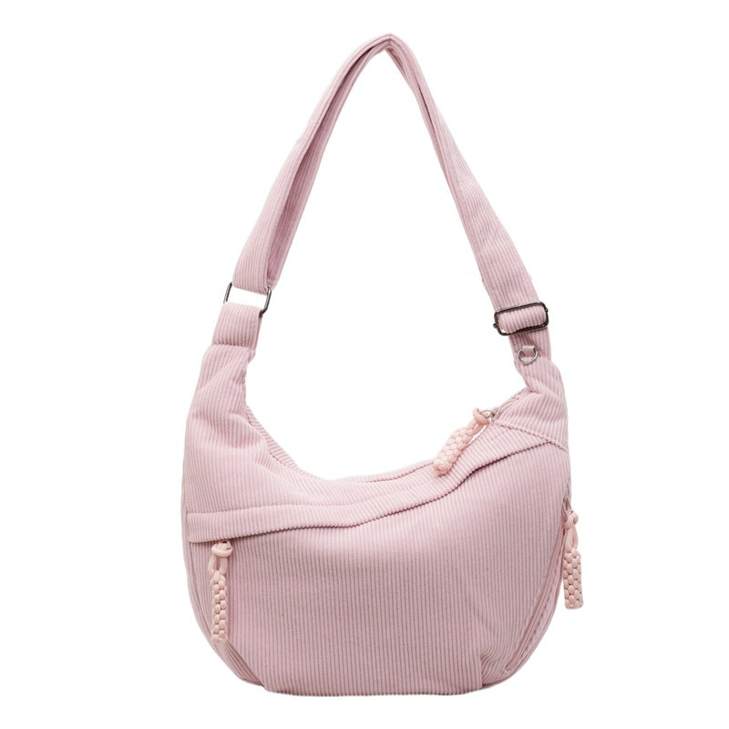 Sac à épaule polyvalent simple de couleur solide