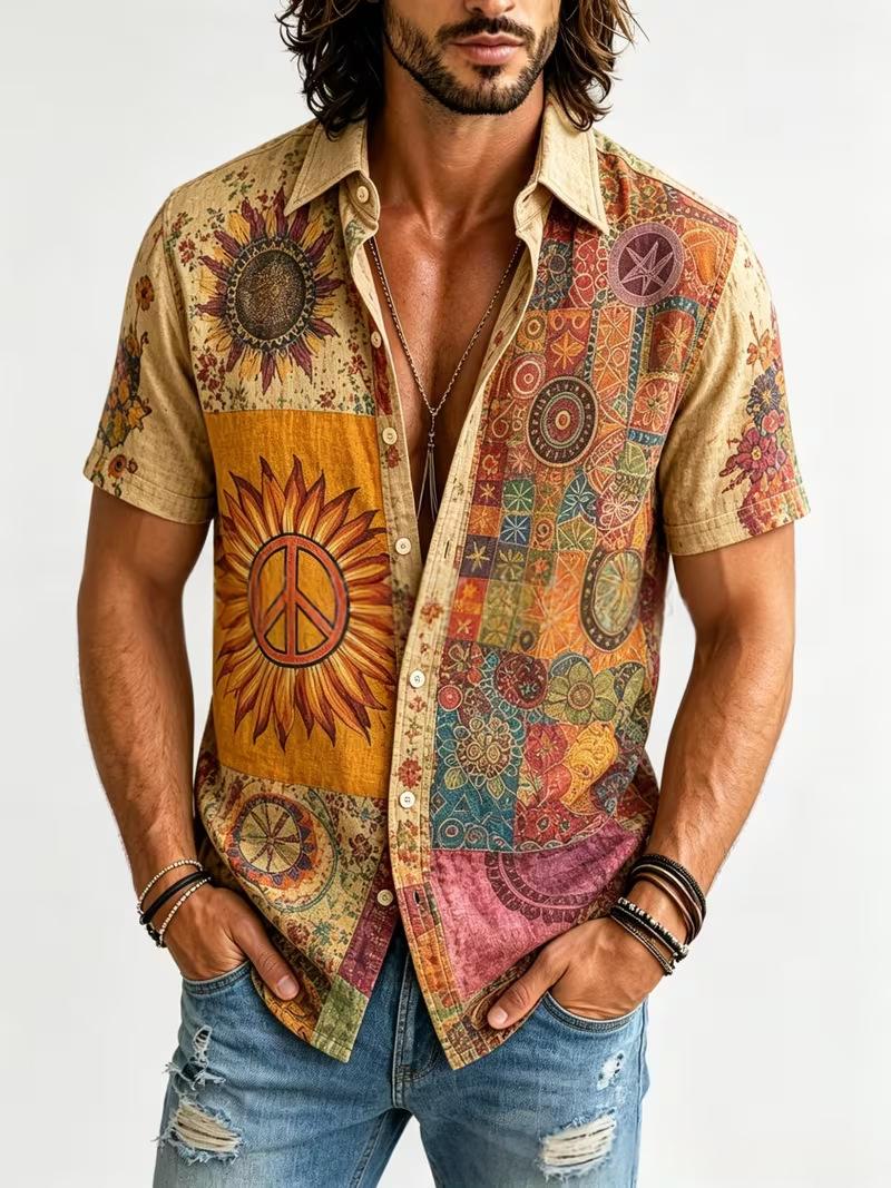 Chemise à manches courtes Retro Homme