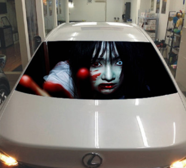 Après les constructeurs automobiles vendant des autocollants amusants créatifs horreur 3D stéréo fichier Glass St