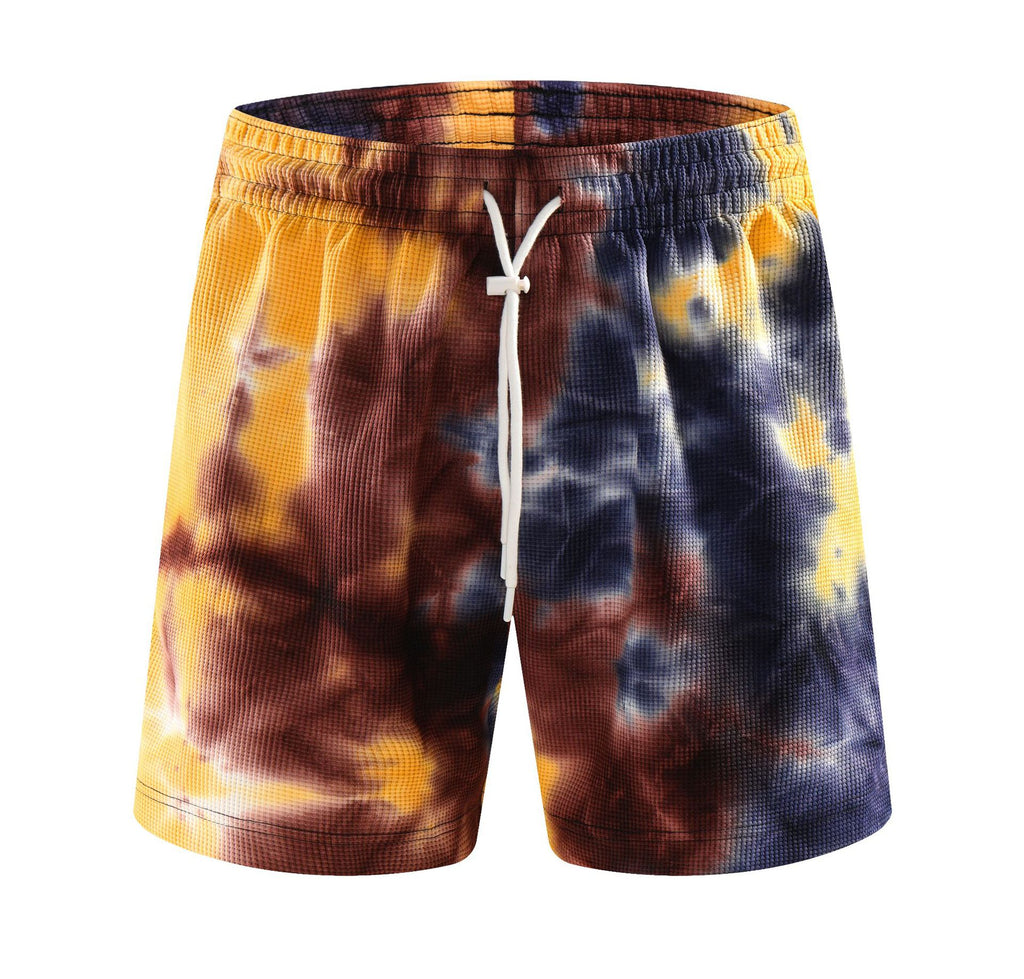 Tie-dye Waffle-Weave American-Style Hommes Short de course