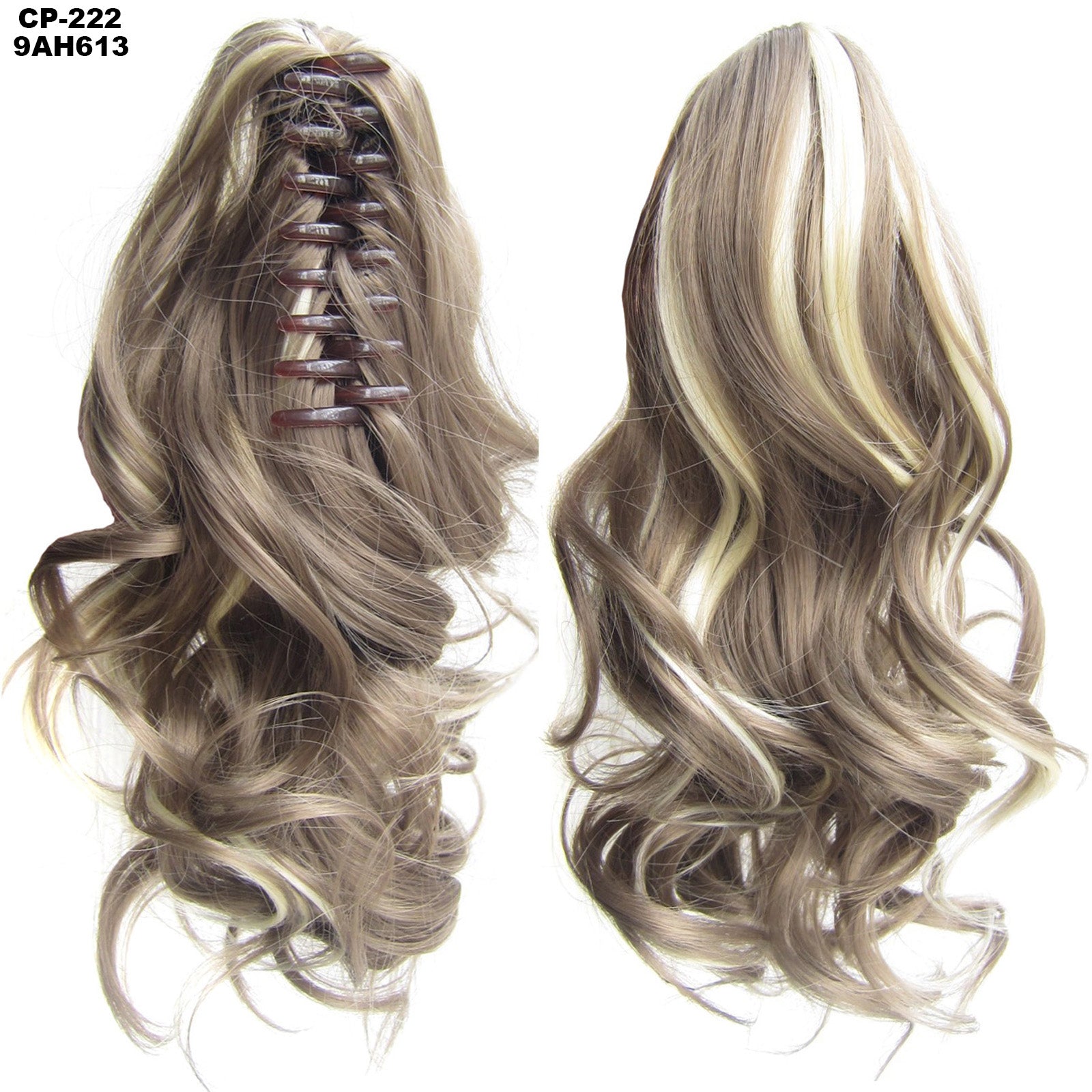 Long Wave Ponytail Wrap autour de Ponytail Clip dans les cheveux Headwear Gris Coiffure Exten naturel