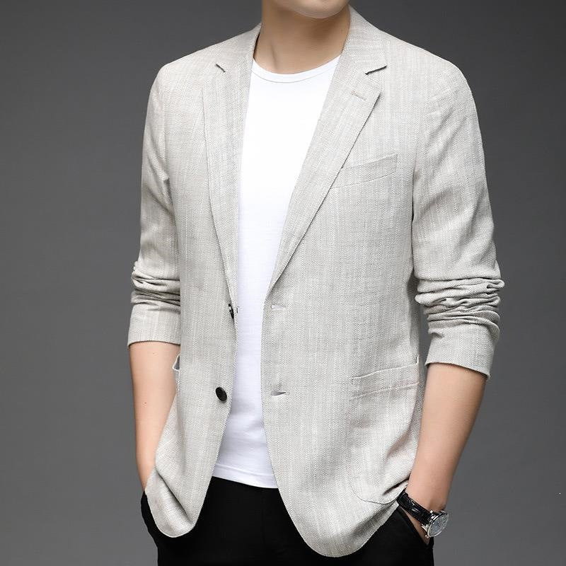 Veste élégante et minimaliste à manches longues avec un collier pour homme