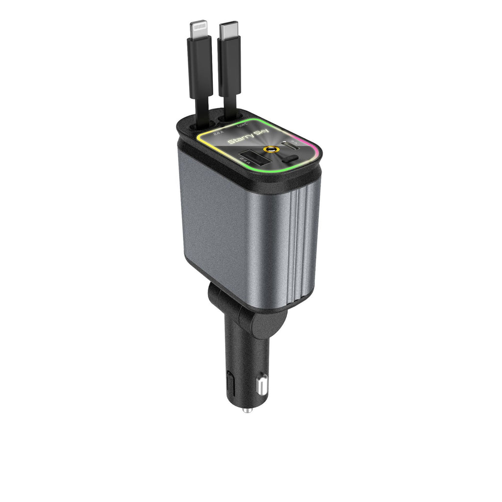 Chargeur de téléphone portable de voiture Ligne à bande télescopique multi-fonctions