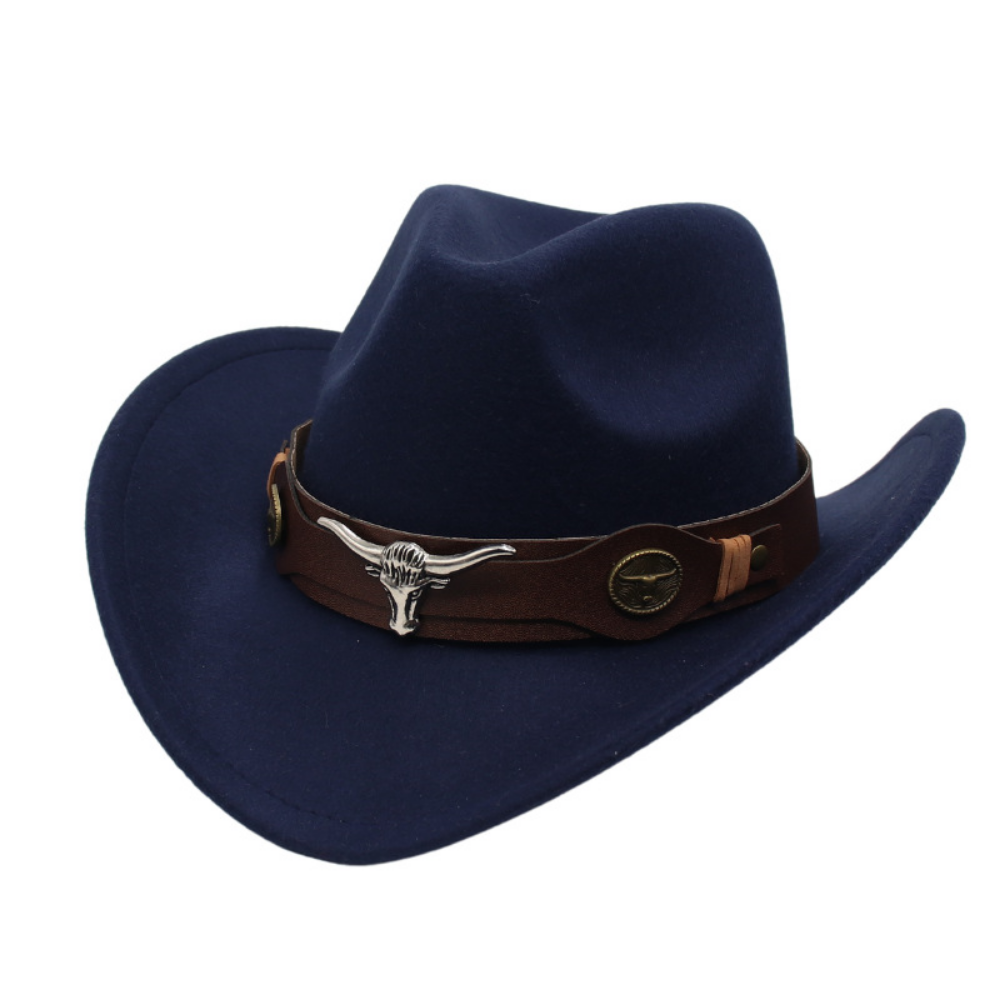 National Style Taureau Tête Décoration Western Cowboy Hat Retro ceinture mode Boucle large
