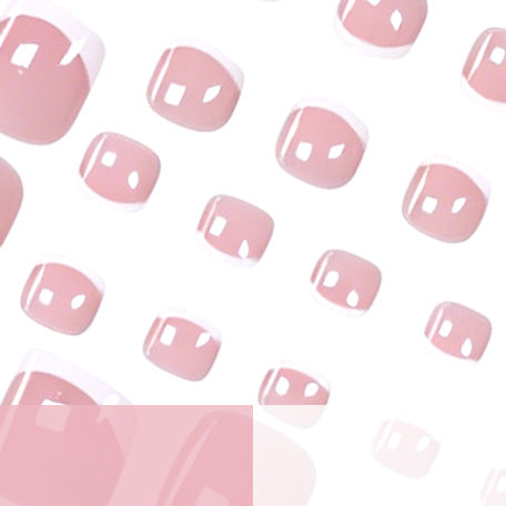 Rose et blanc style français doux et mignon prêt à porter des ongles