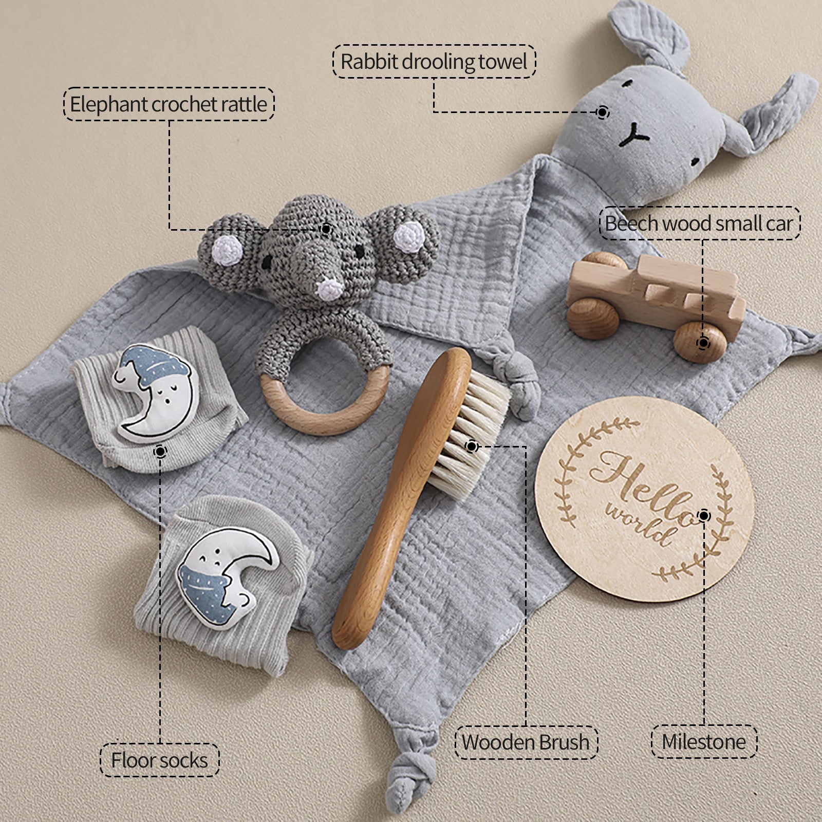 Ensemble cadeau de serviette de bain de lapin pour bébé Comfort Rattle