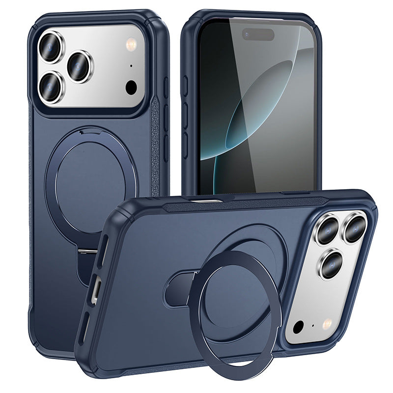 Bracket magnétique en métal Four-corner résistant à la chute PC de protection de haut de gamme Cover Phone Case