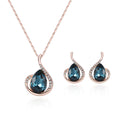 Collier en cristal diamant et boucles d'oreilles Ensemble de bijoux de mariage en deux parties