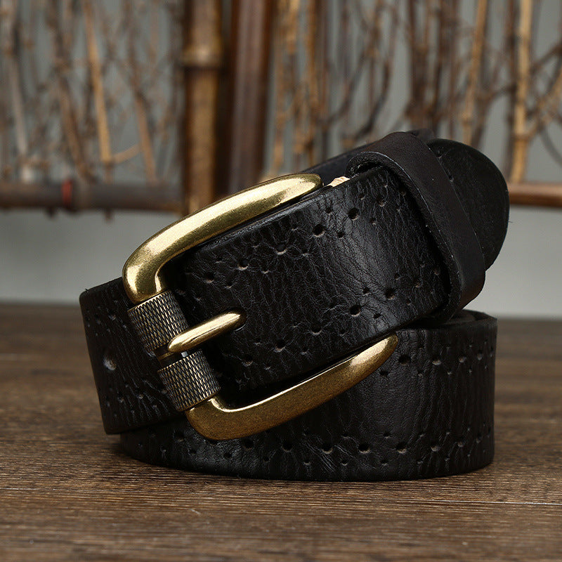 Ceinture d'épingle de première couche pour ceinture en cuir mengénien pour Jeans