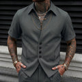 Chemise casual homme couleur solide été