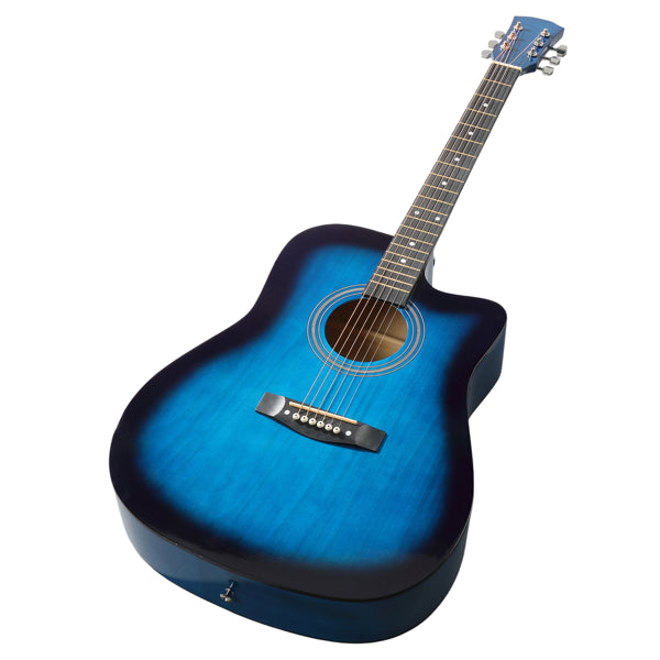 Guitare acoustique bleue de 41 pouces en forme de barrique avec choix