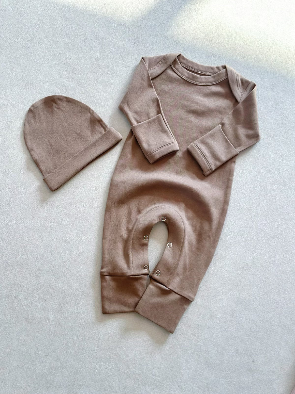 Hiver bébé couleur solide combinaison de saut manches longues nouveau-né sac veste de pet