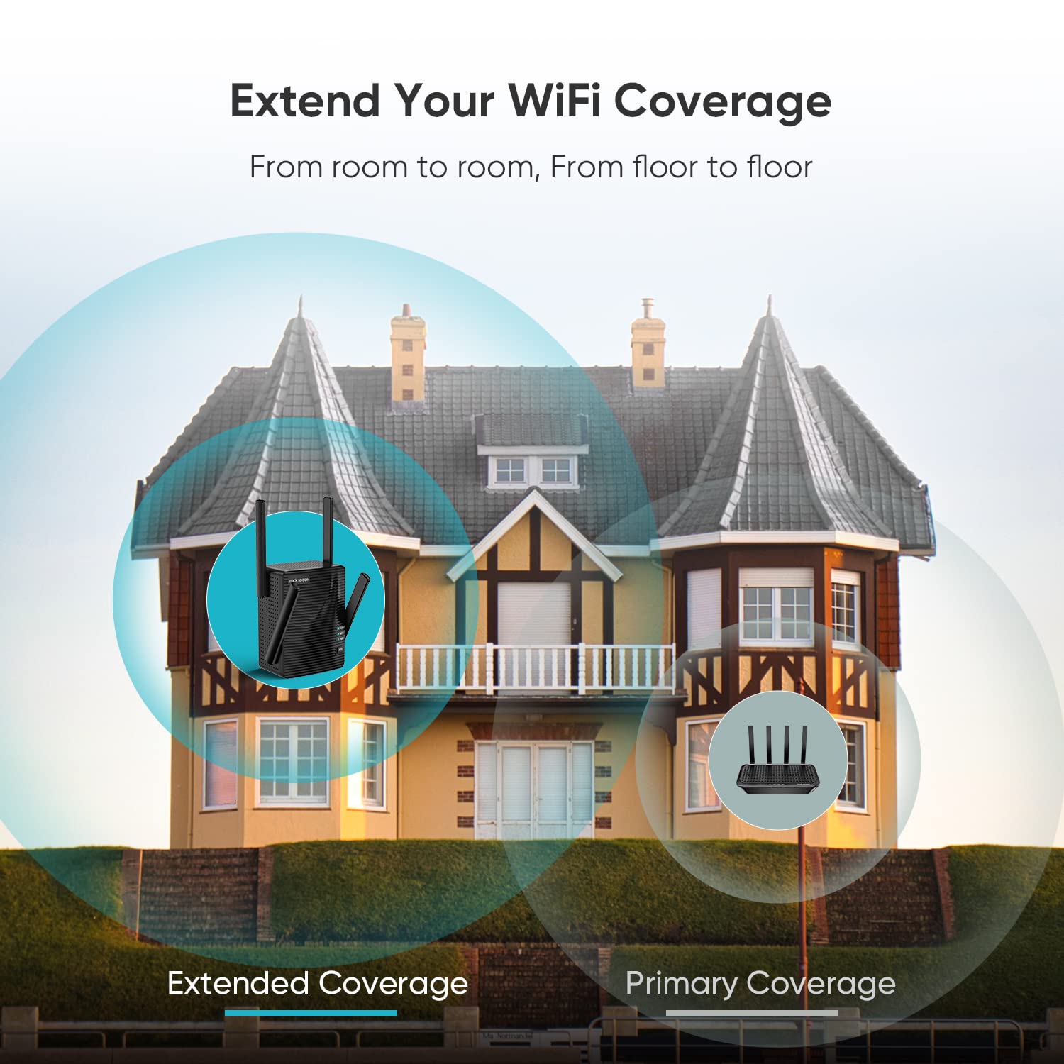 Extension WiFi Accueil Wi-Fi Booster Extension sans fil double bande prend en charge plusieurs appareils