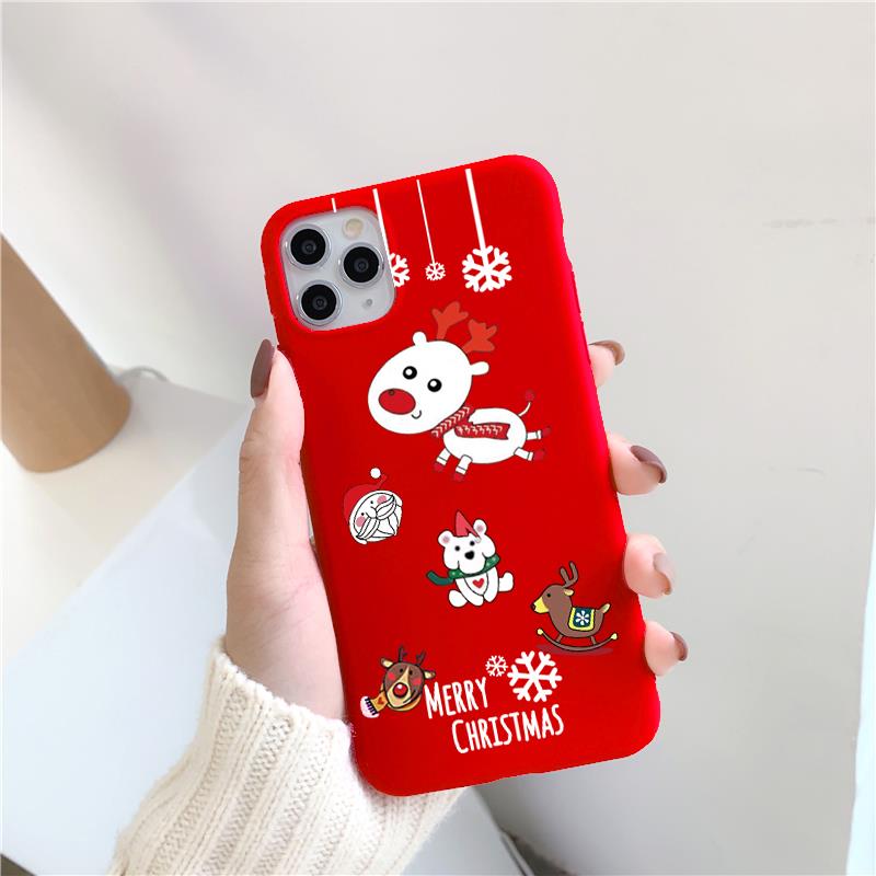 Carnet rouge de Noël cas de téléphone peint givré