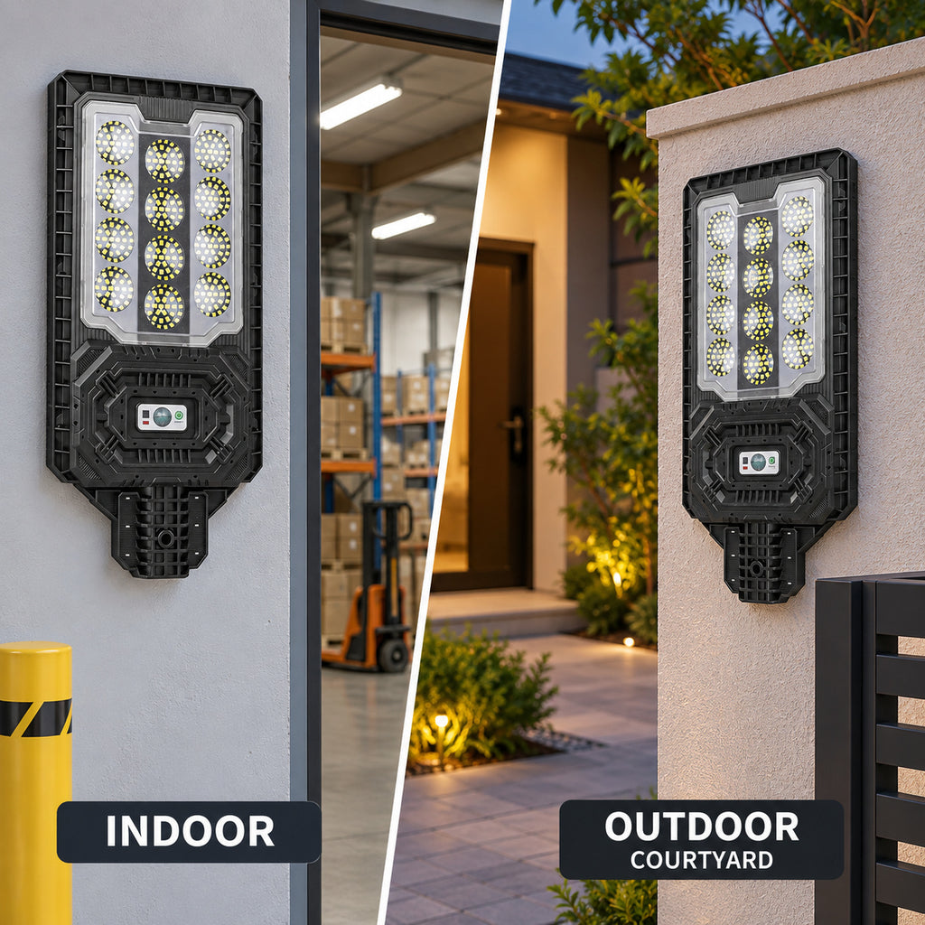 Solar Powered Motion Sensor Outdoor Light W7114 1 Noir pour Garden Yard Street Wall LED