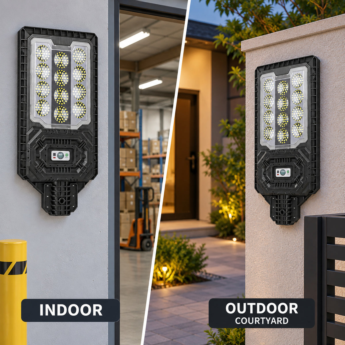 Solar Powered Motion Sensor Outdoor Light W7114 1 Noir pour Garden Yard Street Wall LED