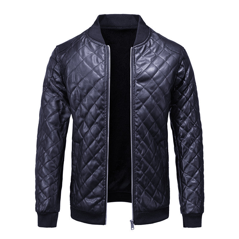Casual Youth Stand-Collar Hommes Veste en cuir rembourré en coton