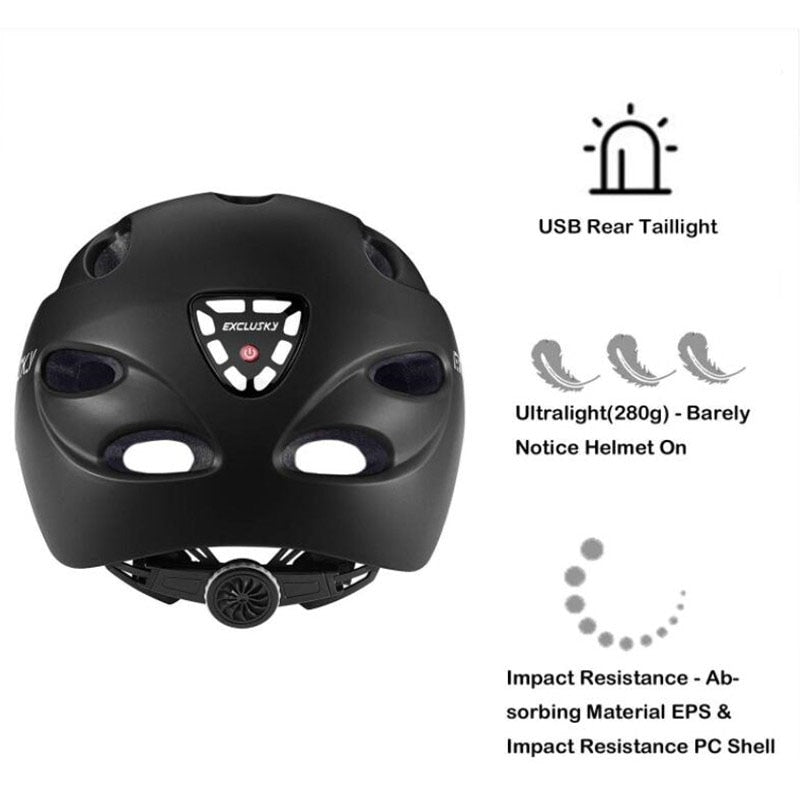 Casque électrique à vélo Led avec lumière de queue