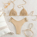 Maillot de bain bi-pièces en couleur unie pour femmes