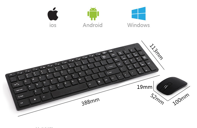 Compatible avec le clavier sans fil et le jeu de souris HK-06