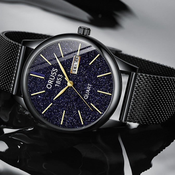 Entièrement automatique Montre mécanique Pointeur de calendrier homme acier fin