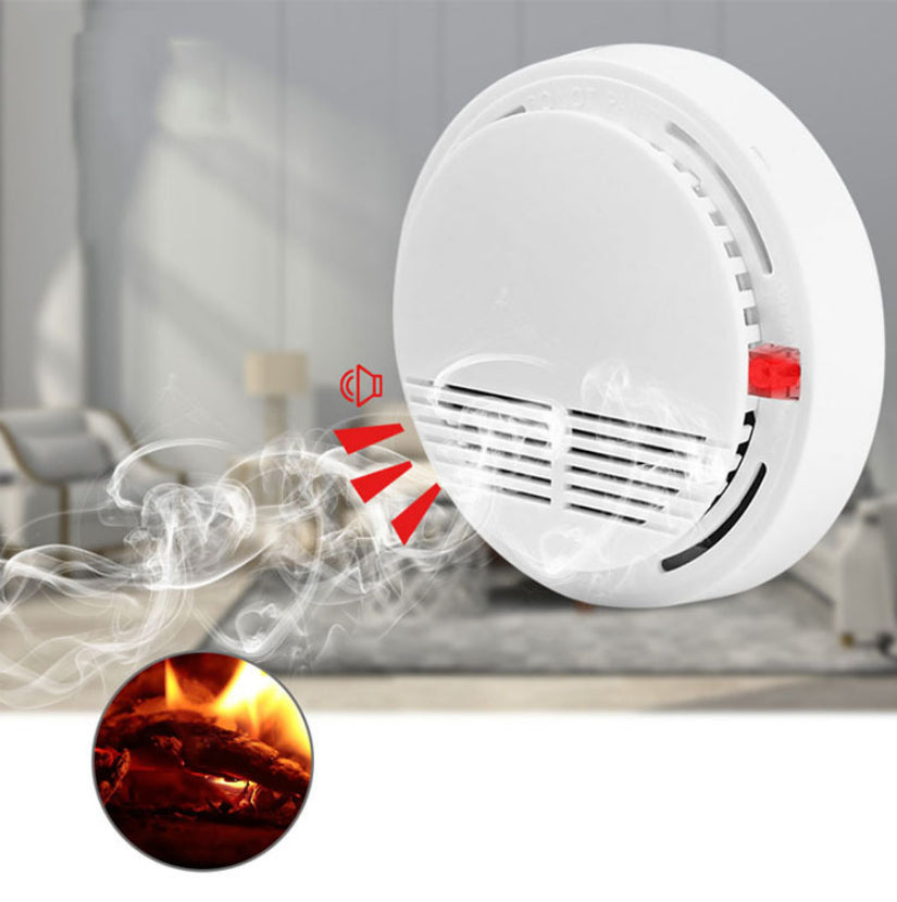 Détecteur d'alarme de fumée maison Détecteur d'alarme d'incendie avec batterie 9V