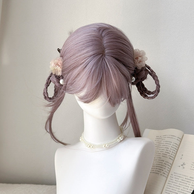 Wig gris-purple pour les femmes Pleine Tête d'oeuvre Internet célèbre