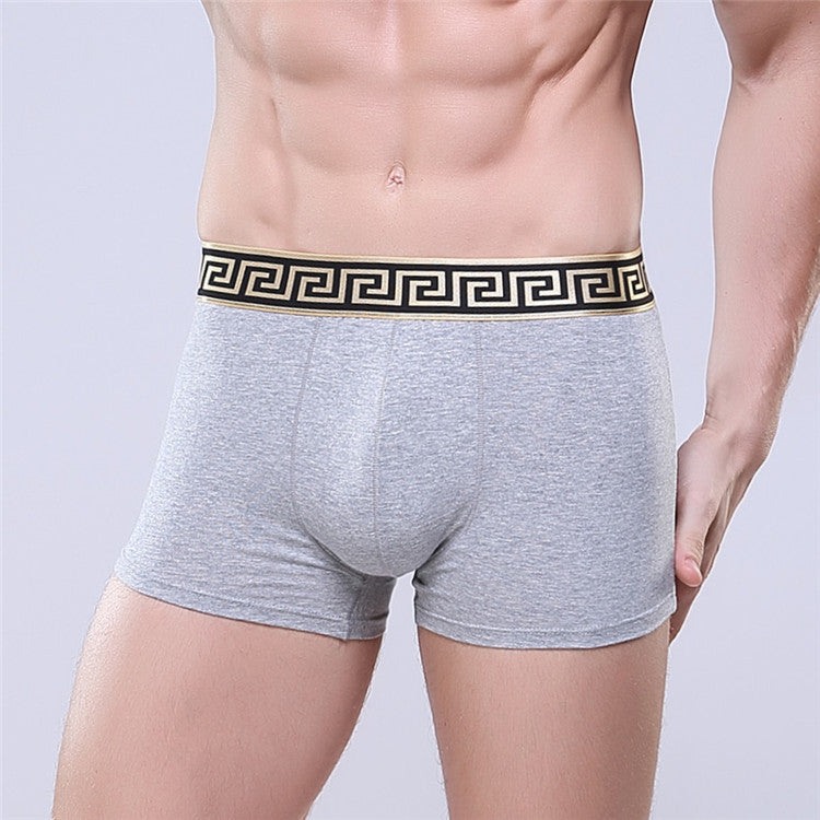 Slips de boxer en coton pour homme Casual Solid Color Four Corners