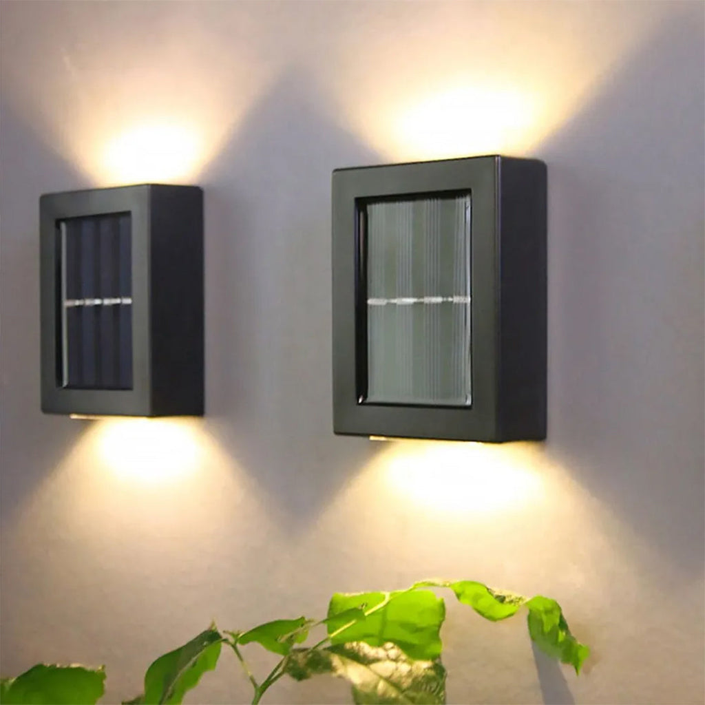 Pack de 2 Solar Outdoor Wall Light - Imperméable pour jardin et patio