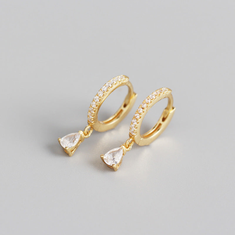 Bouton d'oreille à vent de style français et clou d'oreille argenté