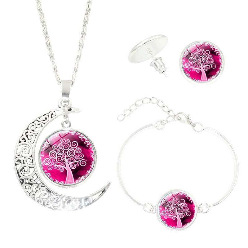 Boucles d'oreilles en pierre gemme de l'arbre de vie