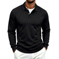 Lapel-bouton Sport Polo Homme à manches longues
