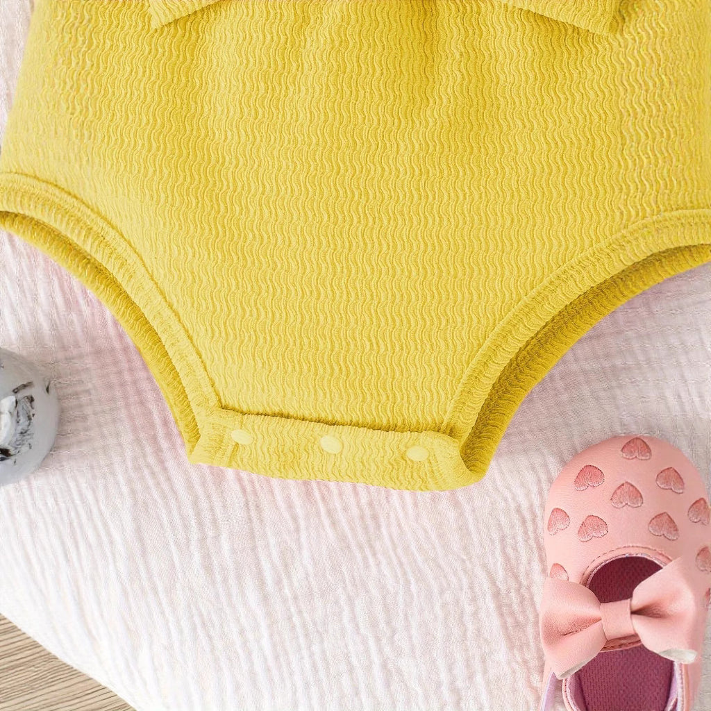 Roseau de couleur solide et bandeau à deux pièces pour bébé fille