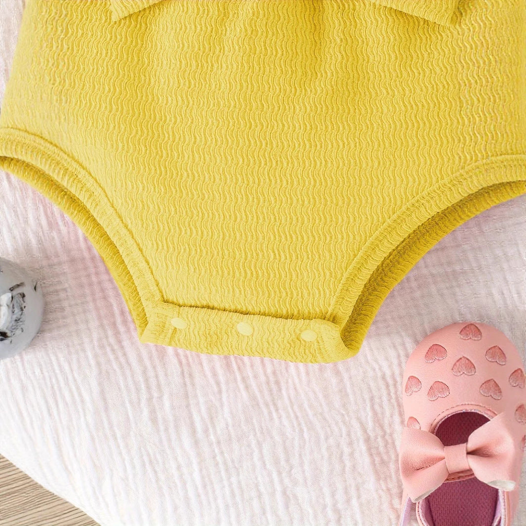 Roseau de couleur solide et bandeau à deux pièces pour bébé fille