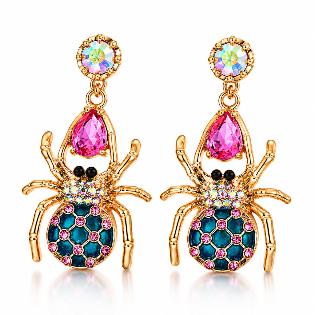 Boucles d'oreilles en Strass en forme d'araignée - Boucles d'oreilles uniques pour femmes