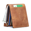 Porte-monnaie court homme de style nouveau fabriqué à partir de Cowhide plein grain avec plusieurs fentes de cartes
