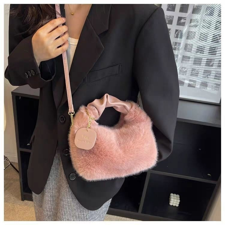 Sac à main en peluche avancé Sac à bandoulière simple et polyvalent - Coréen Pi