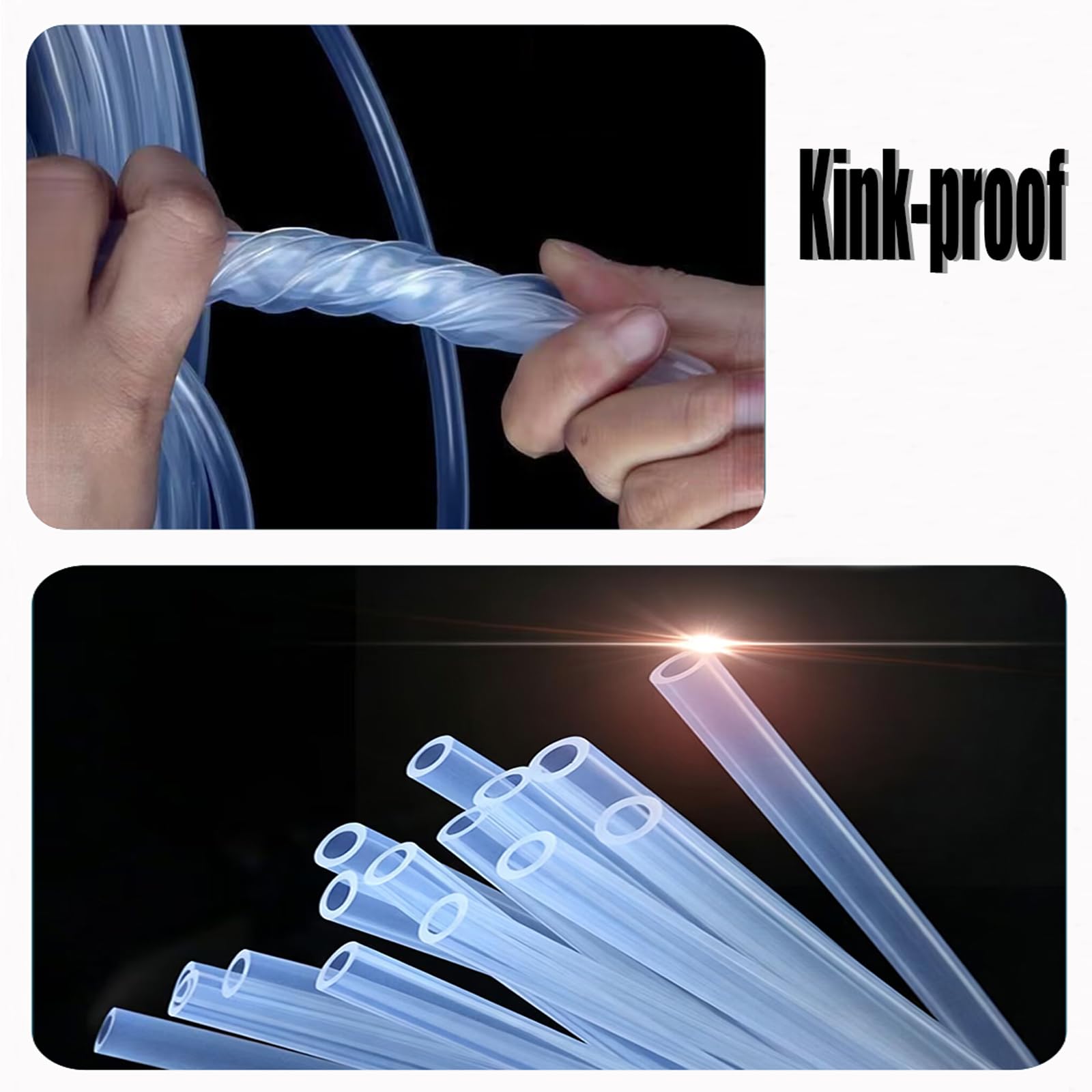 Aquarium Silicone Airline Tubing Odorless Anti-Fall-Off Air tuyau 6,5Ft ID pour réservoir de poisson Ai