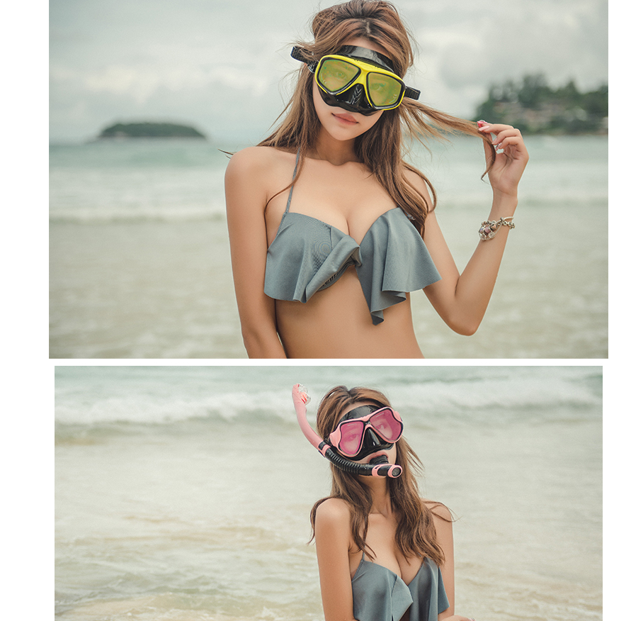 Snorkeling Sambo Set Snorkel complet à sec Grand cadre Anti-fog Myopia Gants Equipme de natation