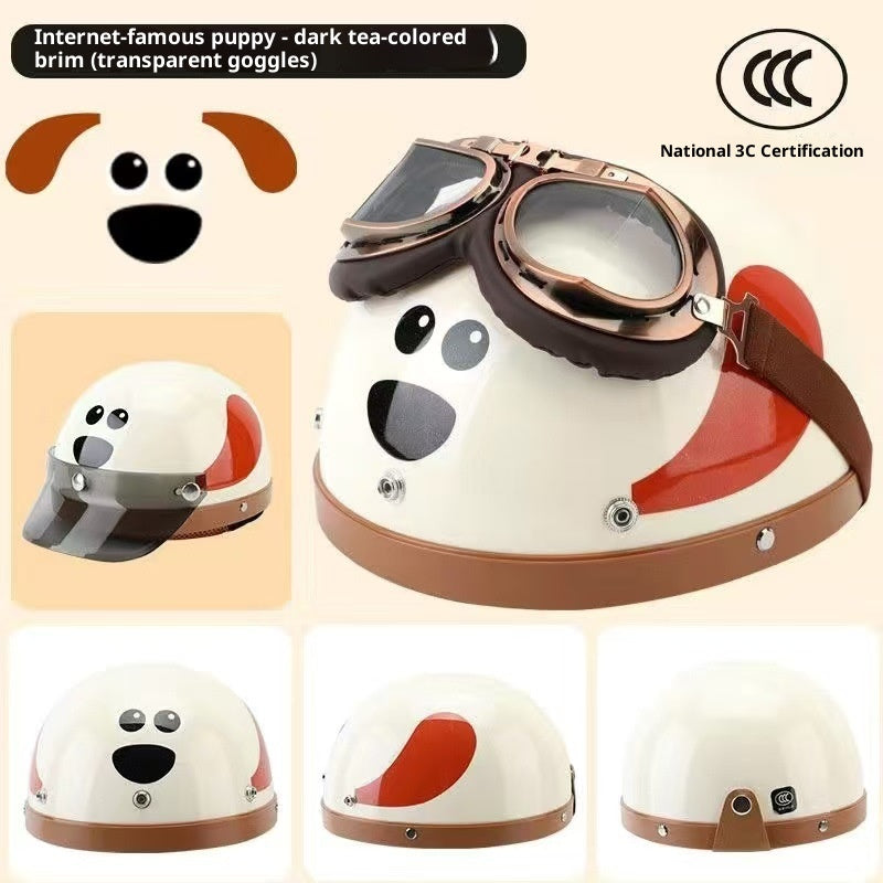 Voiture électrique quatre saisons casque chaud universel homme mignon