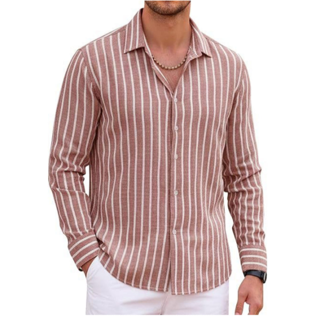 Chemise à manches longues à manches longues classique rayéeQuatre-Way Stretch Top Homme