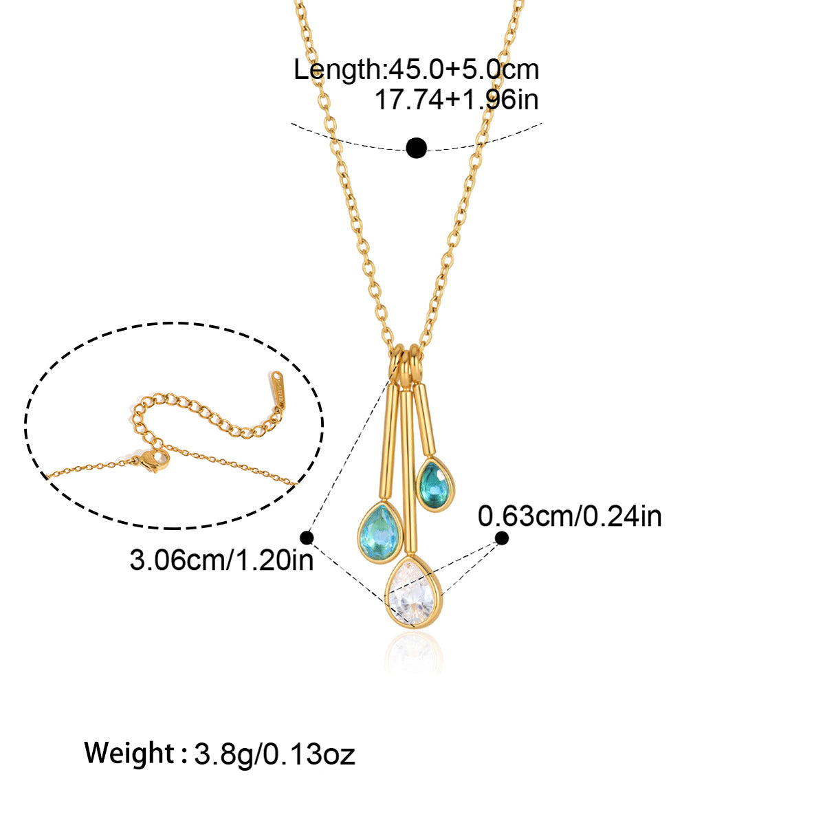 Pendentif Collier en acier titane pour les femmes